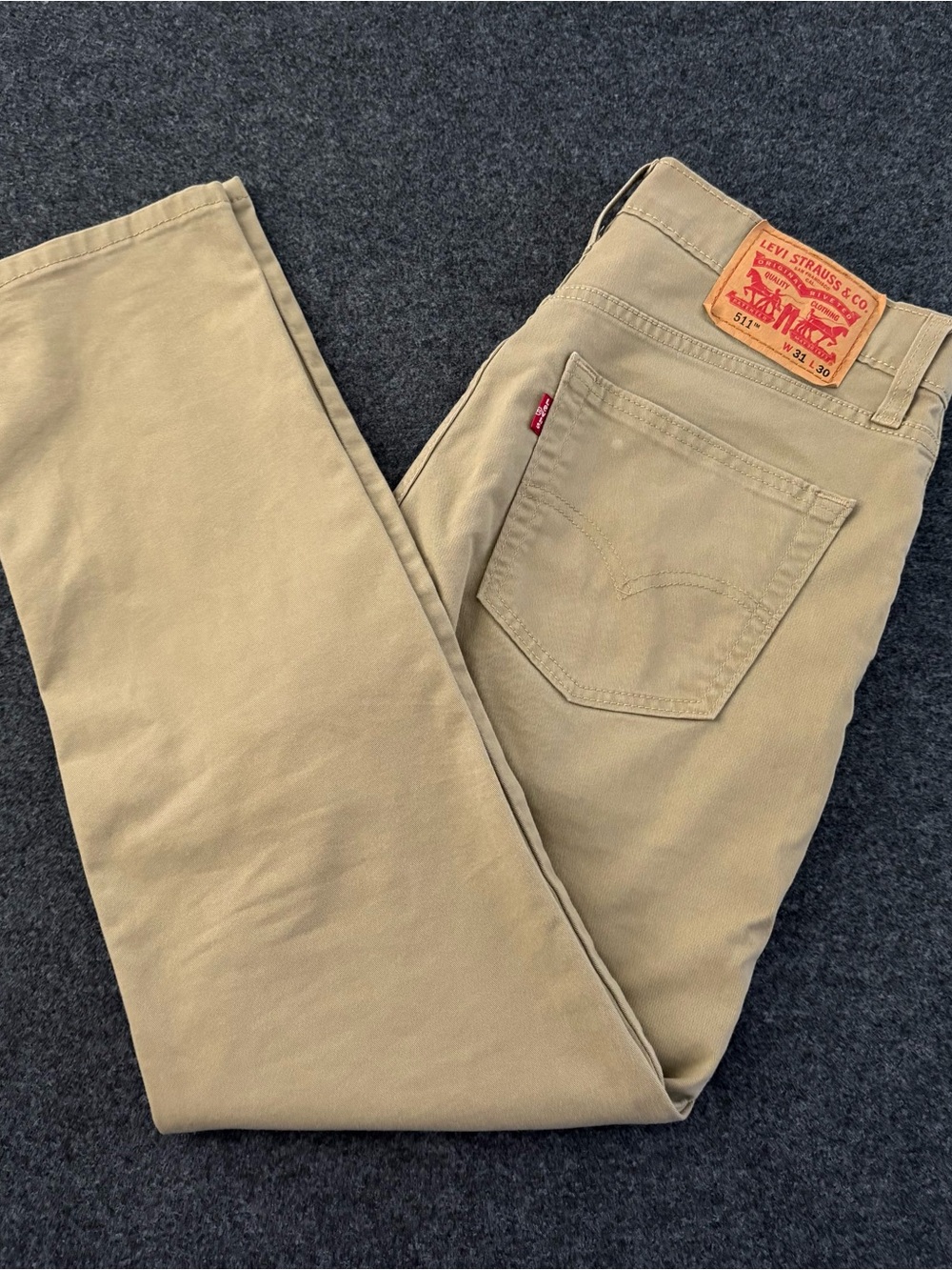 Levi’s 511 Slim Fit Men’s Jeans Cream W31 L30 Stretch Denim Skateboard Chino